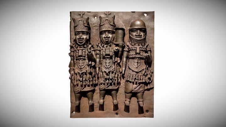 Three Benin "Bronze" Officials dated 1530-1570 3D Model