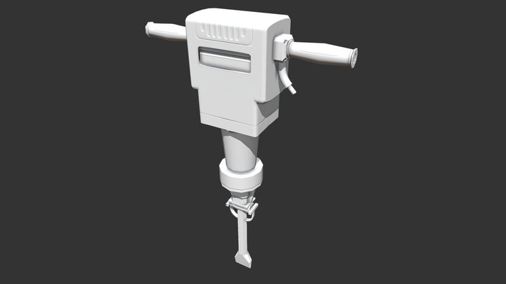 Jackhammer Low Poly – Kostenloses 3D-Modell STL