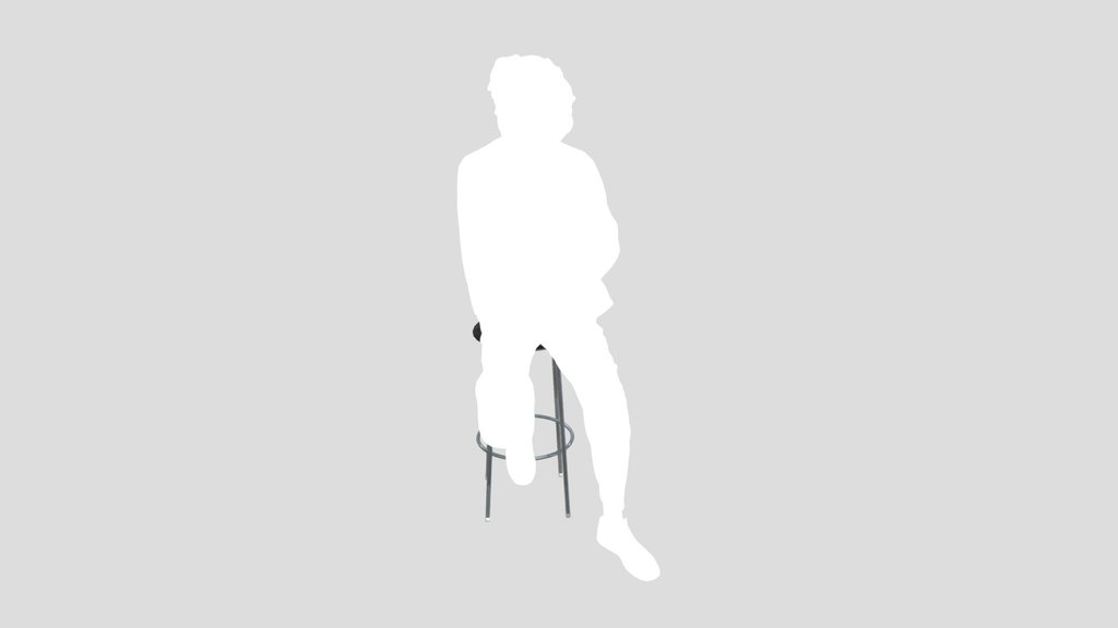 Curly Guy On A Bar Stool