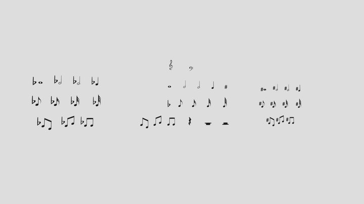 Musical Note Symbols 3D Model