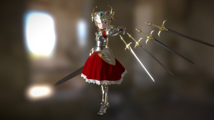 Dragon-Armed Knightess Megidna 3D Model