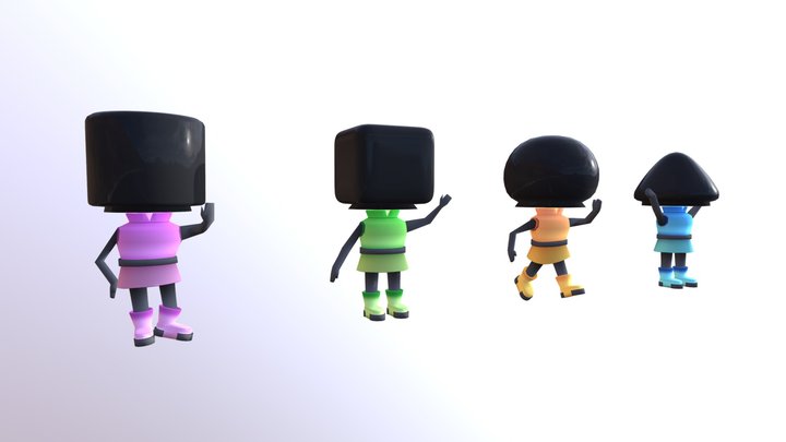 Fastened Furious Characters 3D Model