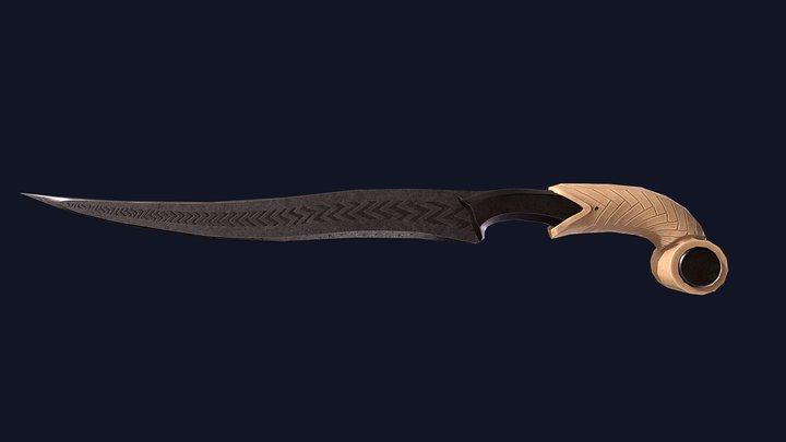 Damascus dagger 3D Model