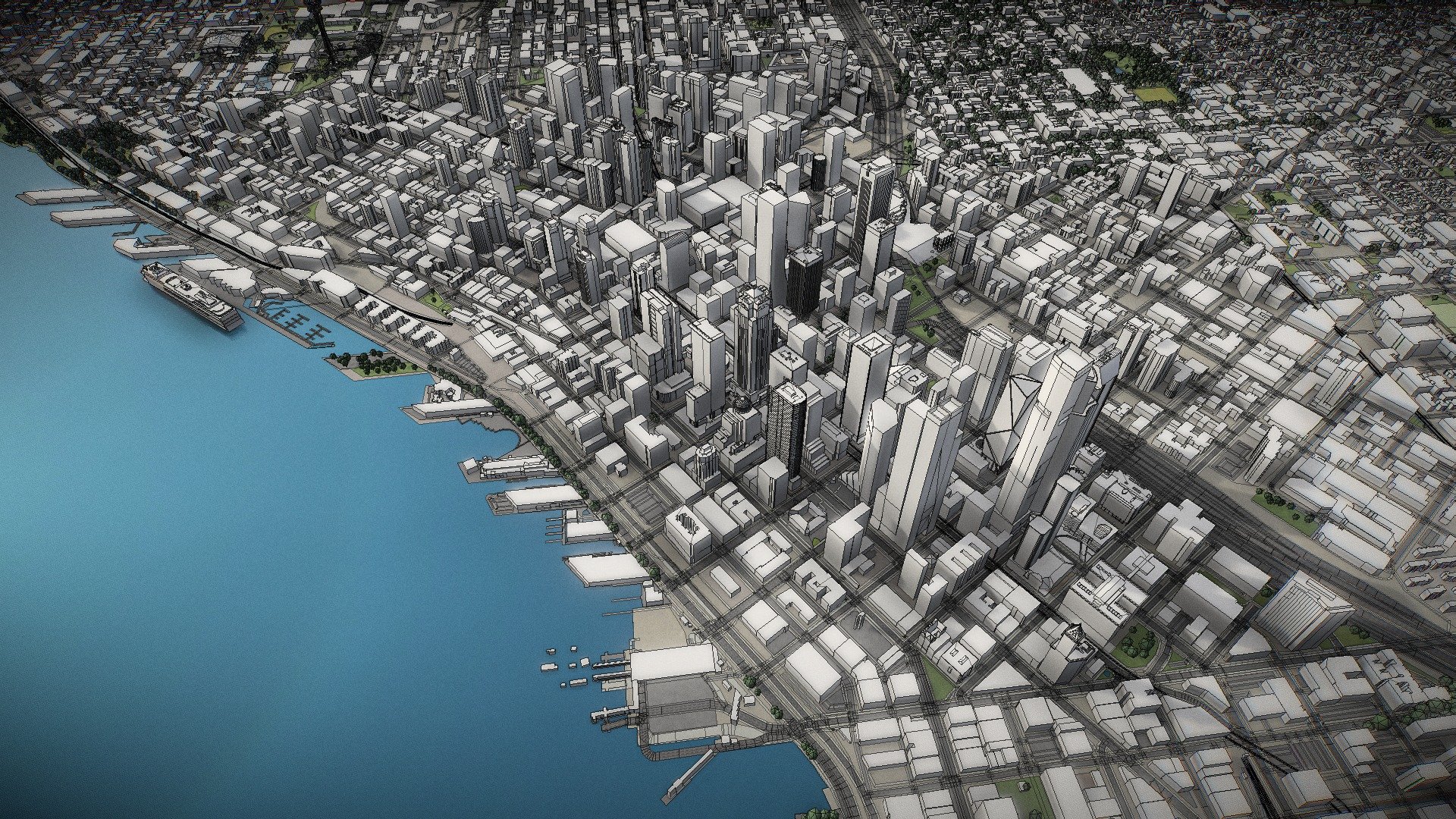 Seattle 3D city model Buy Royalty Free 3D model by 3D