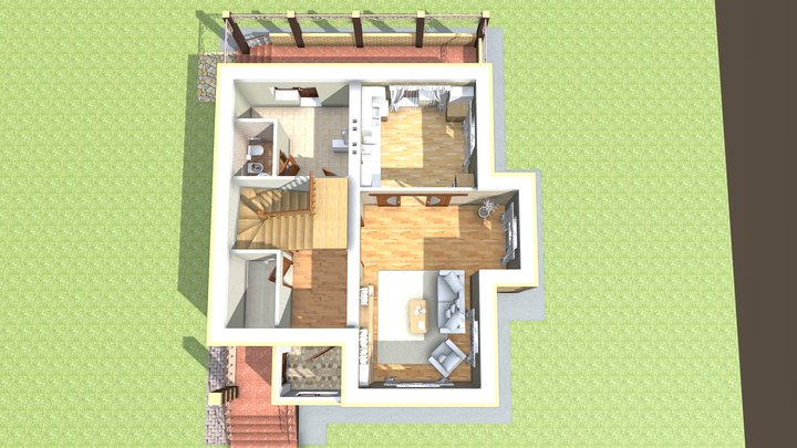 план 1 этаж 3D Model