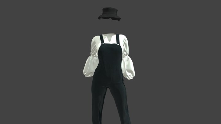 jumpsuit and bucket hat/OBJ FBX ZPRJ 3D Model