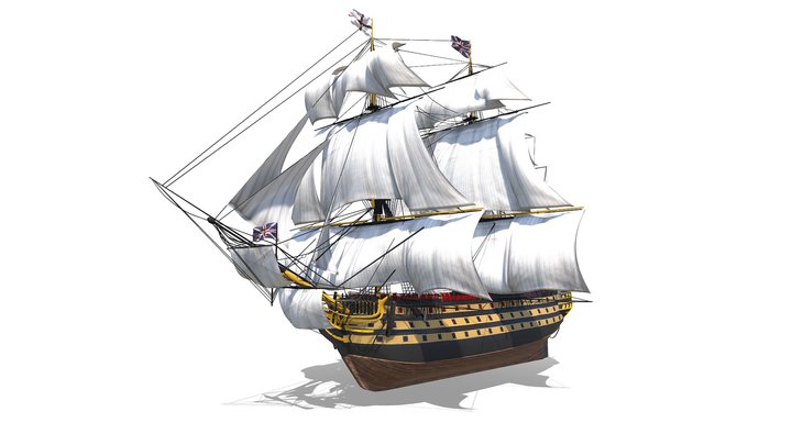 HMS Victory : Pirate Ship / Pirate Galleon 3D Model