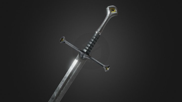 Anduril Sword - The Lord of the Rings (LOTR) 3D Model