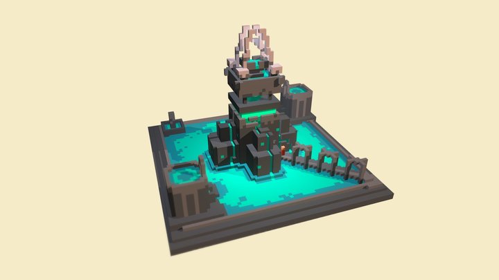 Water Temple Voxel model 3D Model