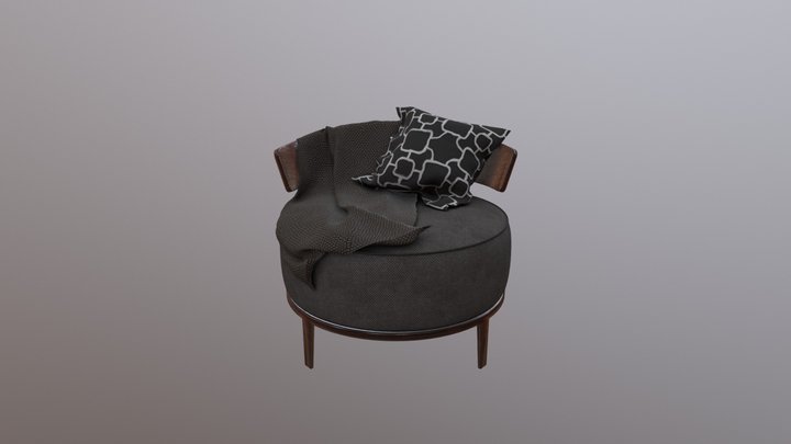 Modern Oval Lounge Chair 3D Model