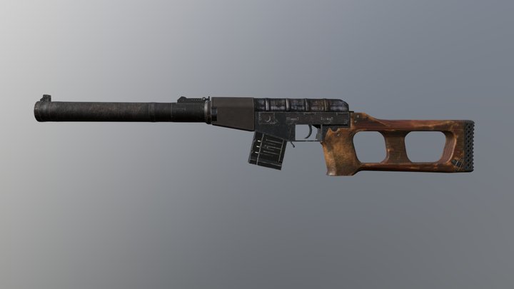 VSS Rifle w/o the scope. Low Poly & Game Ready! 3D Model