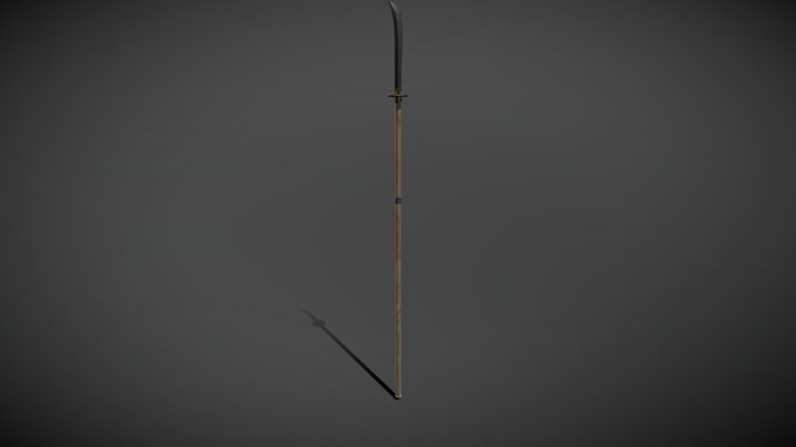 Naginata Low poly 3D Model