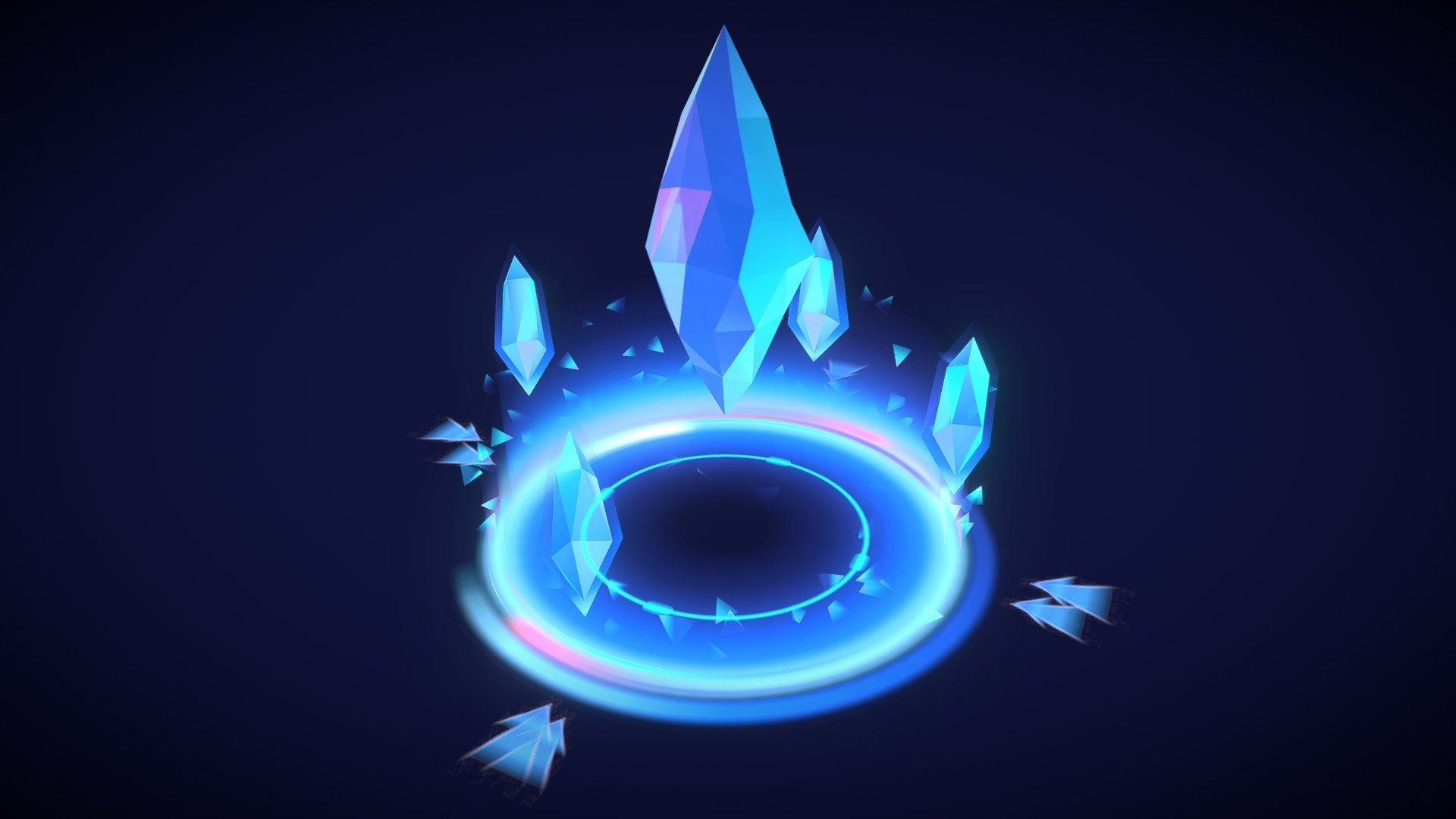 Crystal VFX UI with animation game ready - 3D model by Rob Li ...
