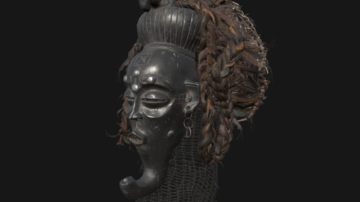 African CHOKWE mask 3D Model