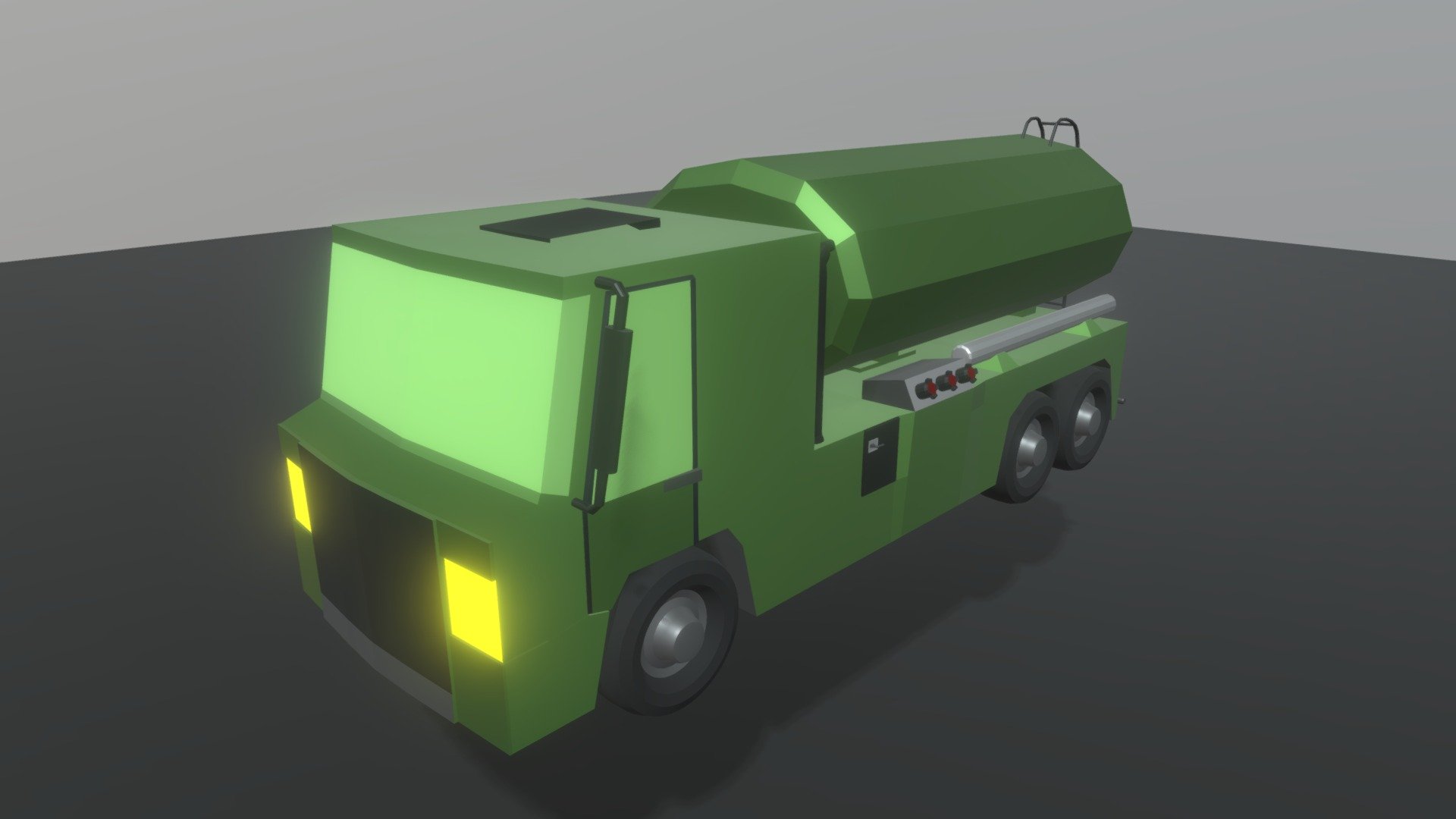 Tanker Truck Low Poly - Rigged
