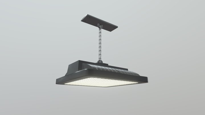 Low poly industrial ceiling lamp 3D Model