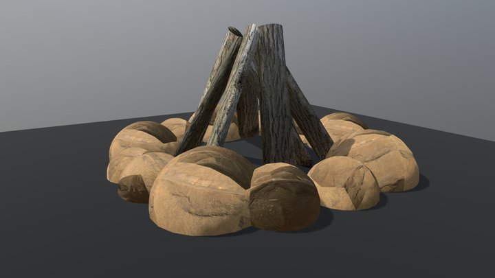 Optimized Stylized Campfire (Game-Ready) 3D Model