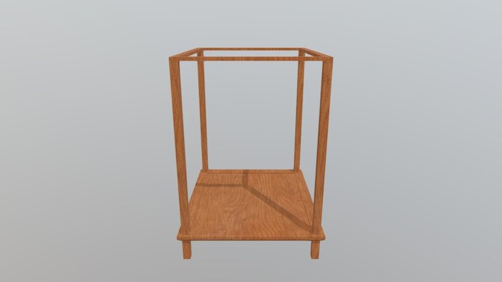 Queen Canopy Bed 3D Model