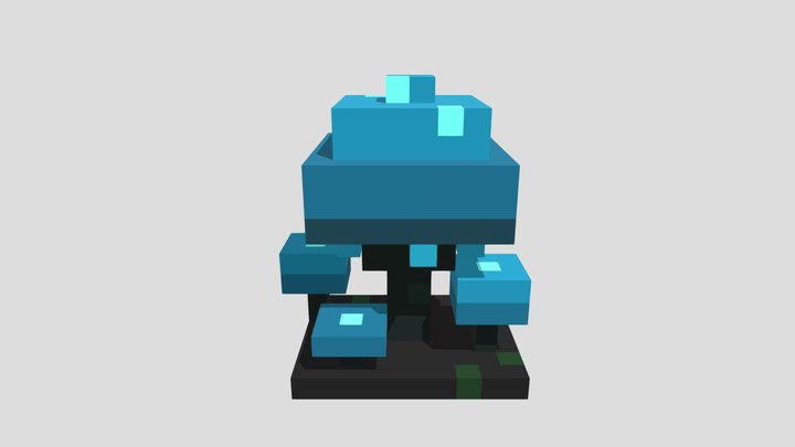 Luminous Marine Mushroom - Voxel 32x32 – Modèle 3D gratuit STL