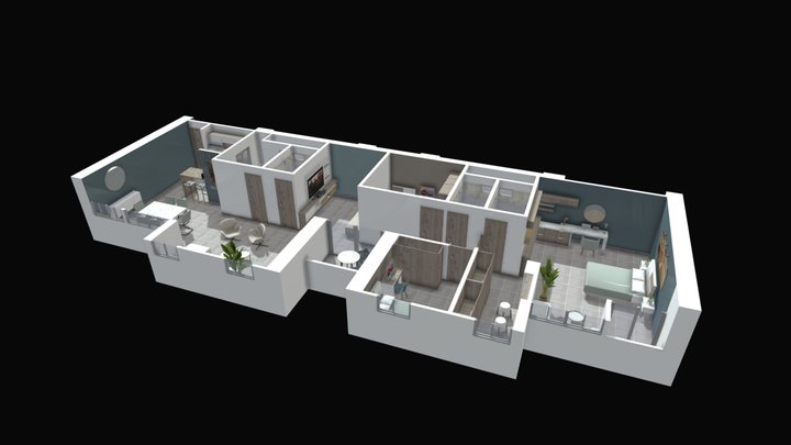 CANARIAS CLUB / Penthouse  + Living 3D Model
