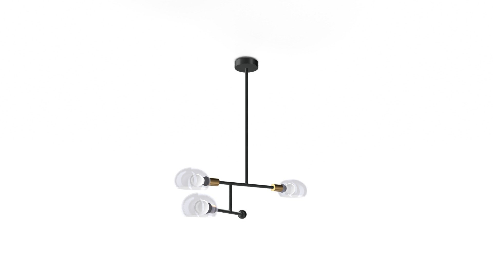 Tangle Chandelier Pendant, Black & Antique Brass