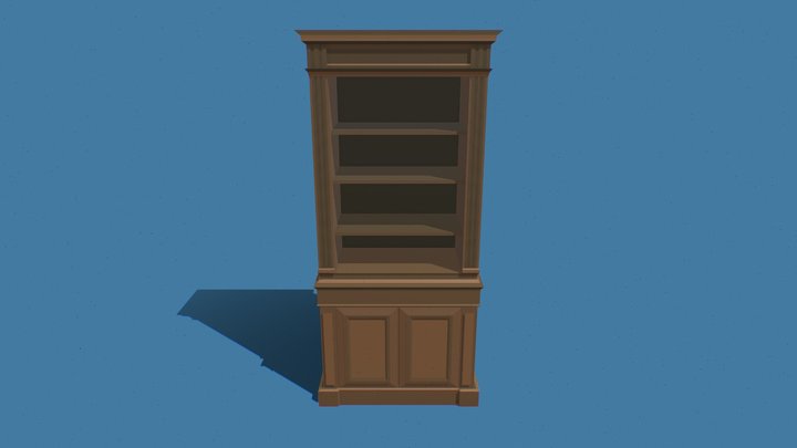 Low Poly Bookshelf 3D Model
