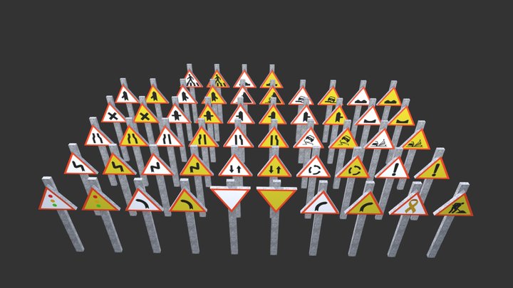 Simple triangular traffic asset 3D Model