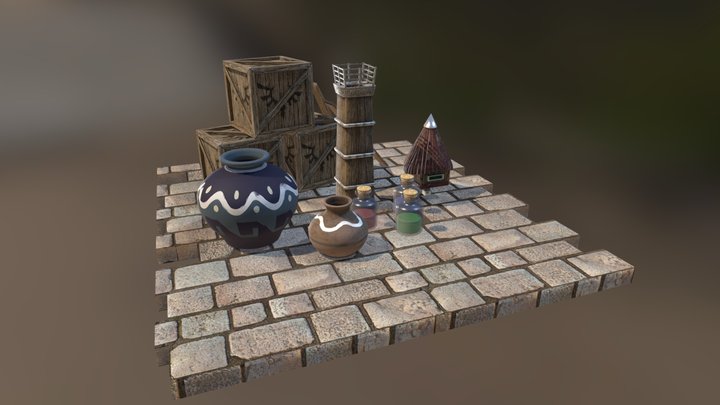 Clock Town Market Props 3D Model