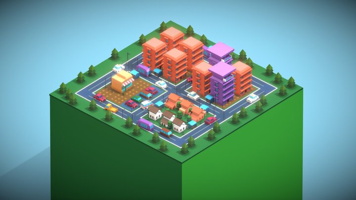 LOW POLY CITY 3D Model