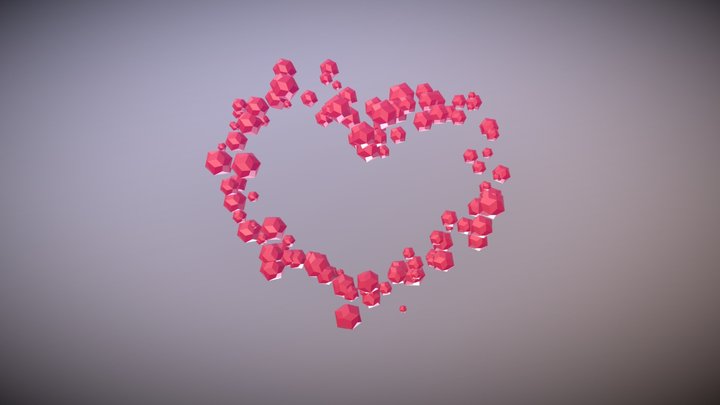 Baked Heart Diamonds 3D Model