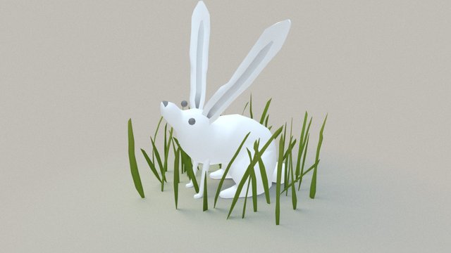 Rabbit in the grass 3D Model