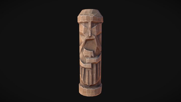 Wooden pagan idol 3D Model