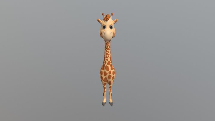Cartoon Giraffe 3D Model