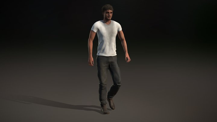 Human Male Basic (Lowpoly, Animations) 3D Model