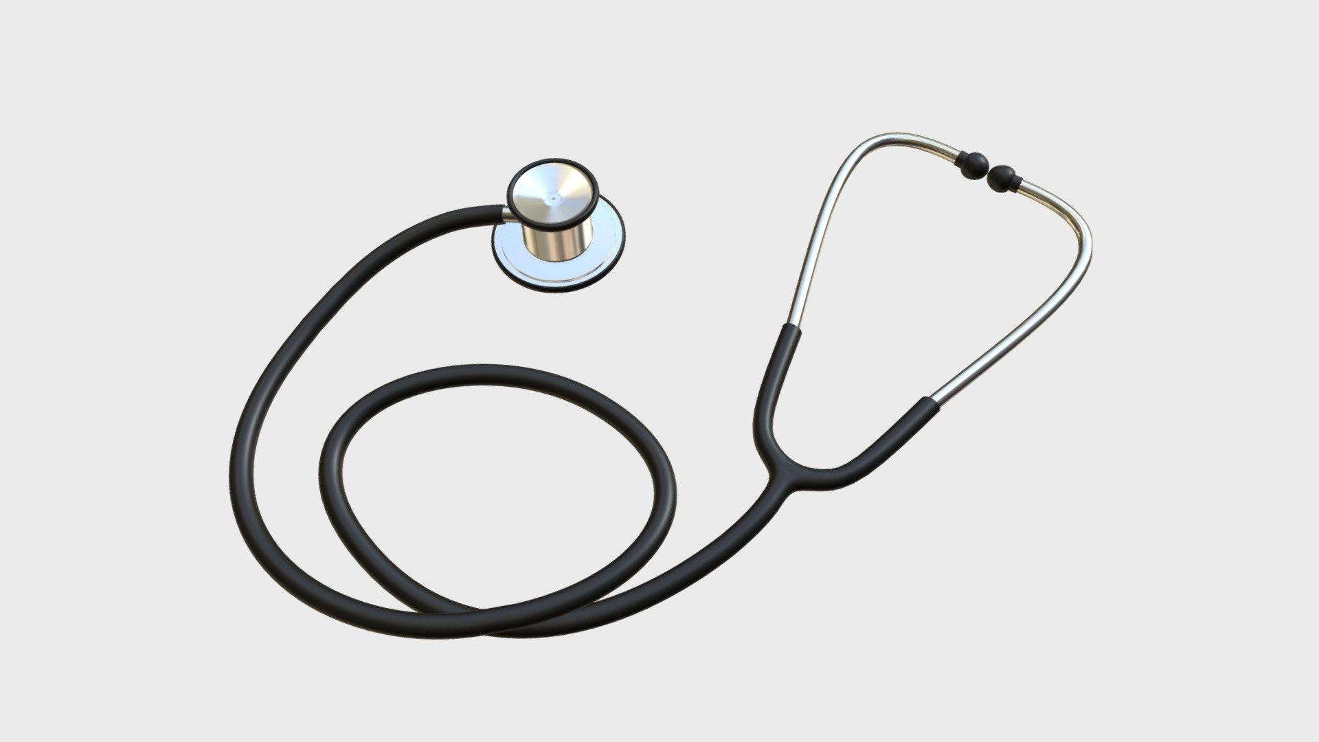 3D model Stethoscope - This is a 3D model of the Stethoscope. The 3D model is about shape, circle.