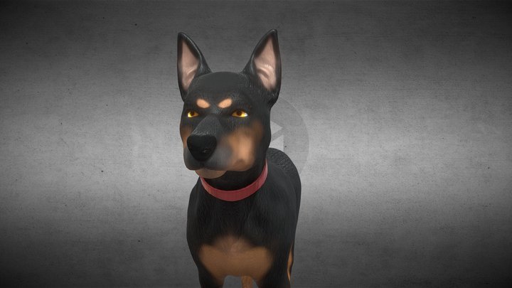 Dober Man Cross 3D Model