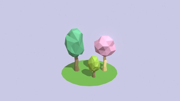 low poly trees