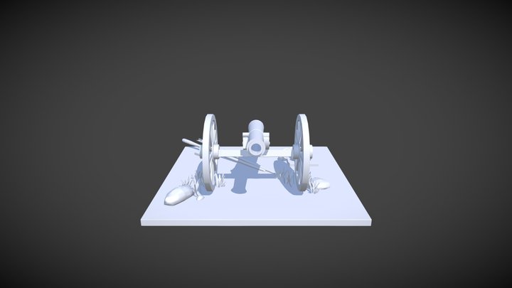 Cannon with Environment 3D Model