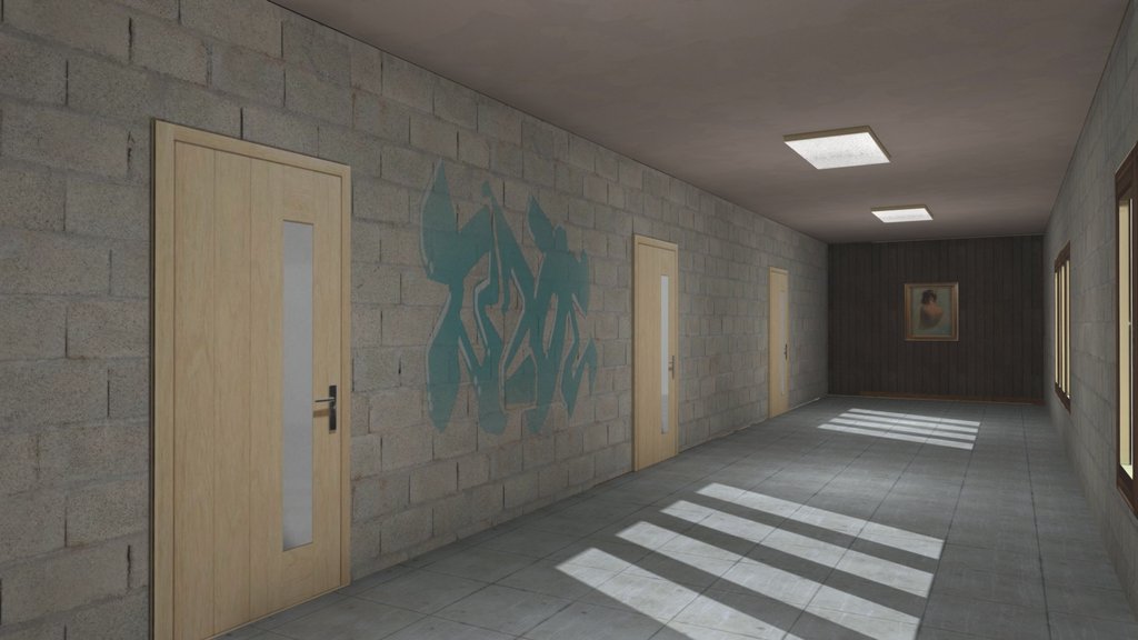 Hallway with Baked Lighting