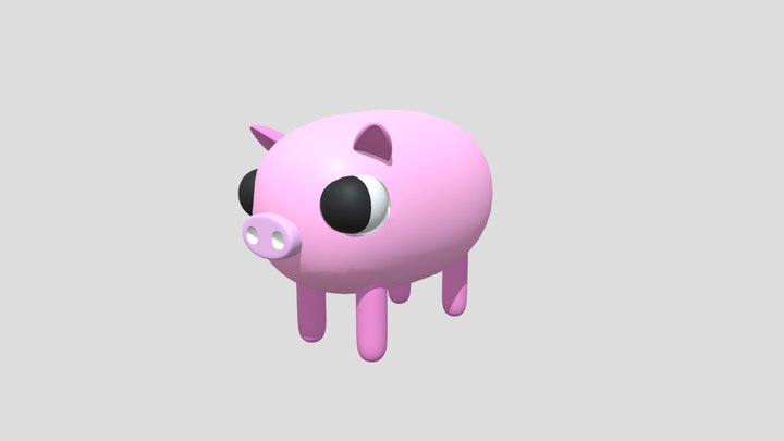 Pig low poly Animation 3D Model