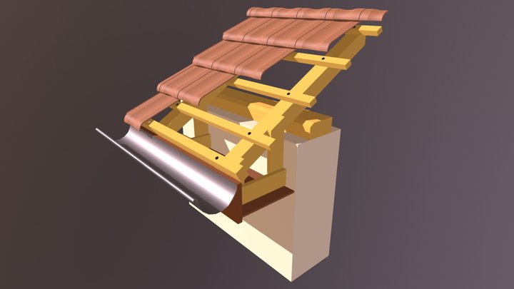 Habillage lambris sur chaises 3D Model