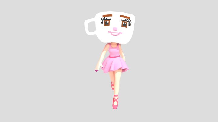 Brainrot Ballerina Cappuccina Animated 3D Model