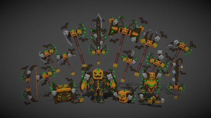 Halloween Abracadabra  Weapon Set 3D Model