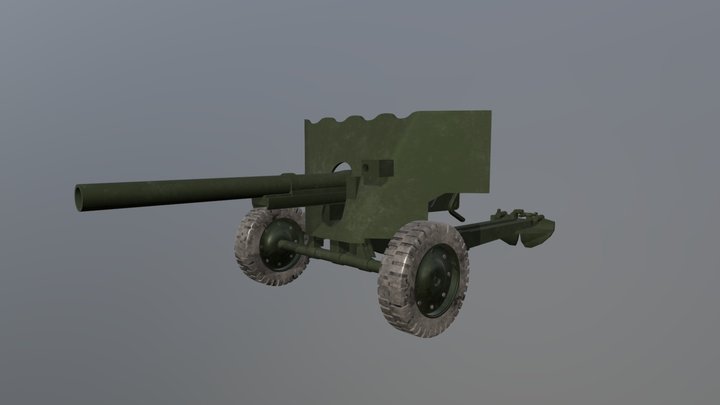 Old Canon ww2 3D Model