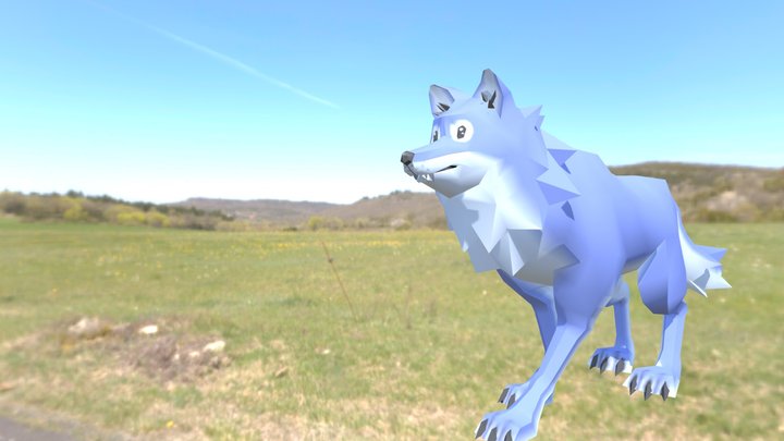 Blue Wolf (low poly) ANIMATED! :D 3D Model
