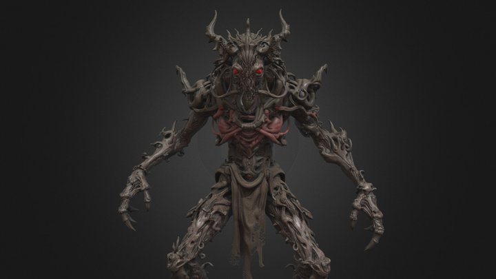 Shadow Demon – Smoke-Flesh Red-Eyed Horror – Modelo 3D gratuito STL