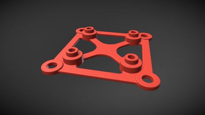 30,5mm x 30,5mm - 20mm x 20mm adapter v2 3D Model