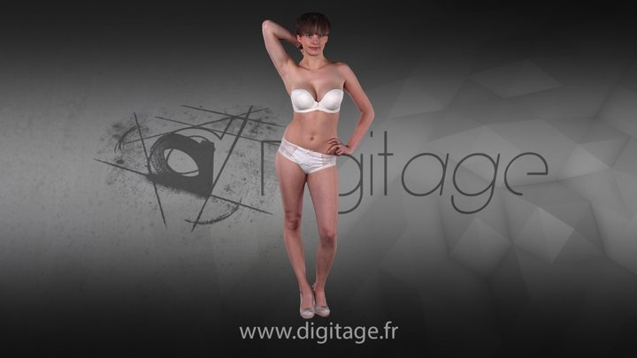 Laura Munz - lingerie Model 3D Model