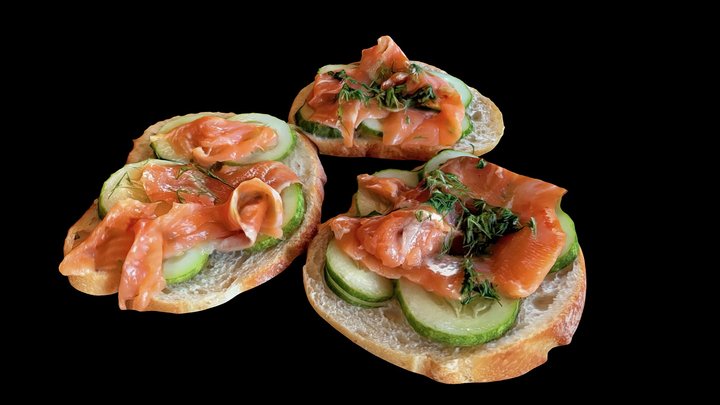 Smoked Salmon Sandwich (Scaniverse) – Kostenloses 3D-Modell STL