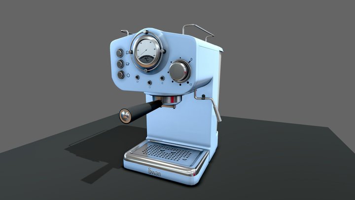Coffee machine SWAN RETRO BLUE 15bar 3D Model